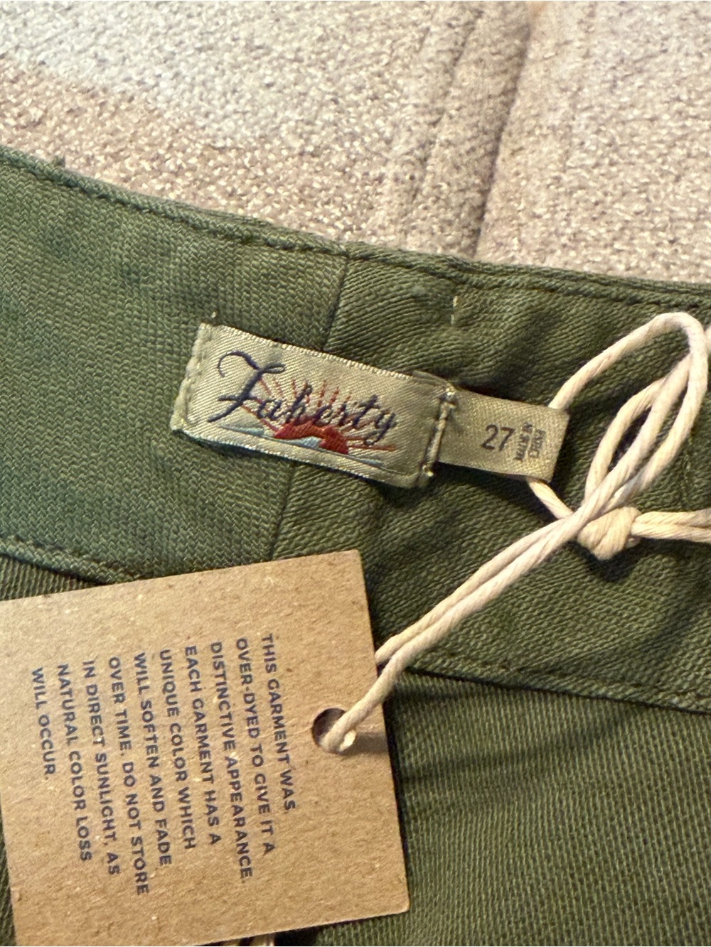 Faherty Olive High-Waist Utility Shorts - Picture 3 of 9